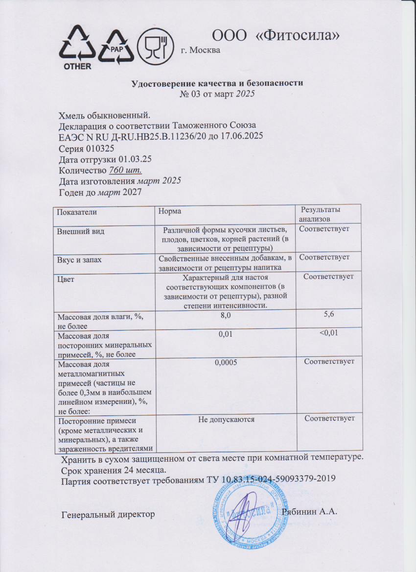 Паспорт №010325